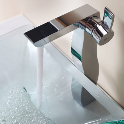 Bathroom Combos Aquamarine Glass Vessel Bathroom Sink with Single ...