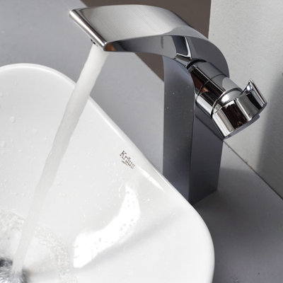 Kraus Bathroom Combos Single Hole Waterfall Illusio Faucet with Single Handle