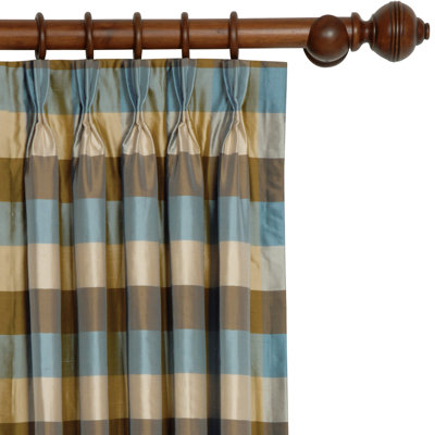 Eastern Accents Beckford Silk Plaid Three-Finger Curtain Panel
