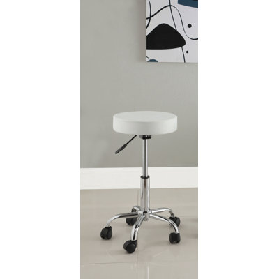 Hokku Designs Ava Leatherette Round Adjustable Bar Stool