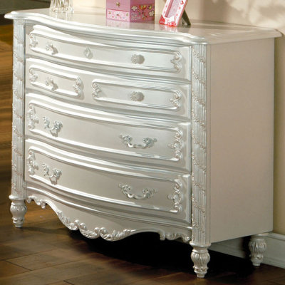 Victoria 5 Drawer Dresser with Floral Motif by Hokku Designs -image