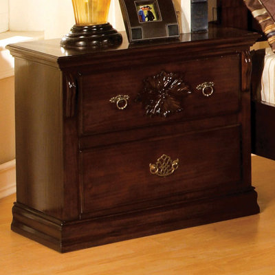 Floral 2 Drawer Nightstand by Hokku Designs -image