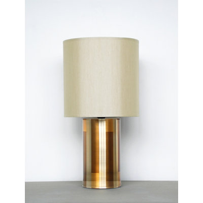 Babette Holland Pillar Table Lamp with Pebble Shade in Champagne Shadow