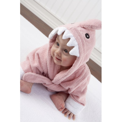 Baby Aspen "Let the Fin Begin" Shark Robe in Pink