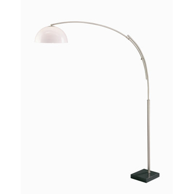 Hiarch Marble Base Floor Lamp with Acrylic Shade | Wayfair