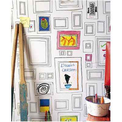 Graham & Brown Label Frames Wallpaper in Black / White