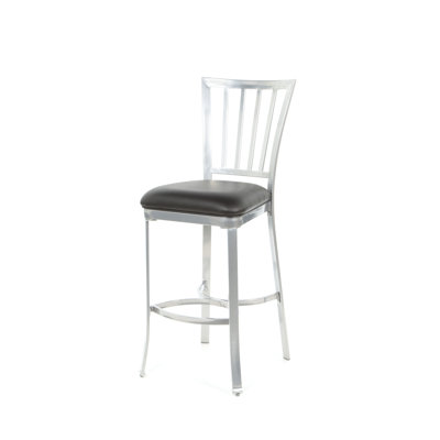 American Heritage Alexa Stool in Silver with Black Microfiber