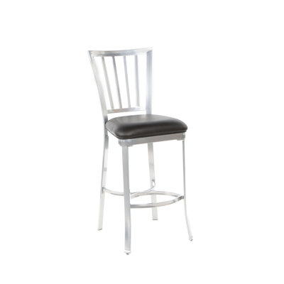 American Heritage Alexa Stool in Silver with Black Microfiber