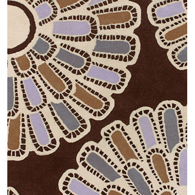 Thomas Paul Tufted Pile Chocolate/Lilac Flora Rug