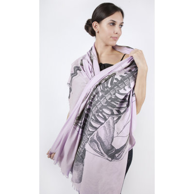 Thomas Paul Skeleton Cotton Voile Scarf in Lavender