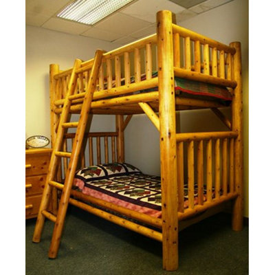 Traditional Cedar Log Bunk Bed with Built-In Ladder | Wayfair Traditional Cedar Log Bunk Bed with Built-In Ladder | Wayfair