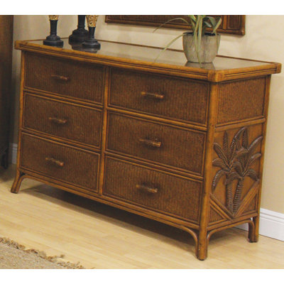 Click To Image : Cancun Palm 6 Drawer Dresser by Hospitality Rattan Now