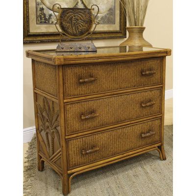 Cancun Palm 3 Drawer Chest by Hospitality Rattan -image