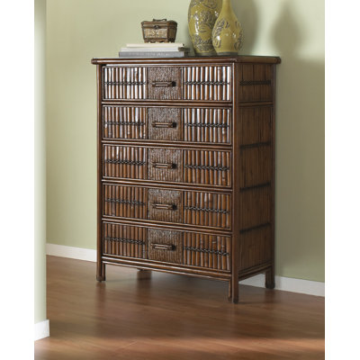 Polynesian Five Drawer Chest by Hospitality Rattan -image