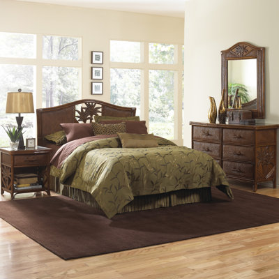 Cancun Palm Panel 4 Piece Bedroom Collection by Hospitality Rattan -image