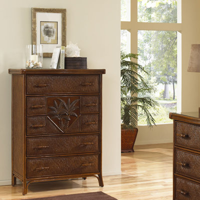 Click To Image : Cancun Palm 5 Drawer Chest by Hospitality Rattan Now
