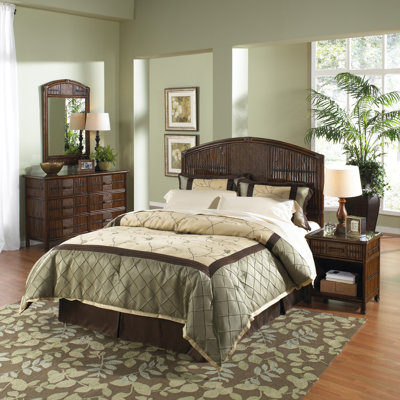 Polynesian 4 Piece Headboard Bedroom Collection by Hospitality Rattan -image