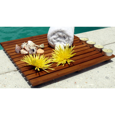Infinita Corporation Le Spa 24" Square Teak Floor and Shower Tile in Oiled Finish
