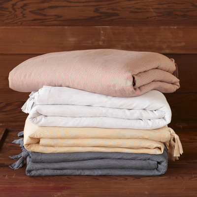 Mini Stripe Cotton and Linen Duvet Collection