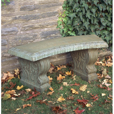 Curved Traditional Cast Stone Garden Bench | Wayfair