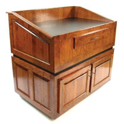 AmpliVox Sound Systems Ambassador Multimedia Lectern in Natural Walnut