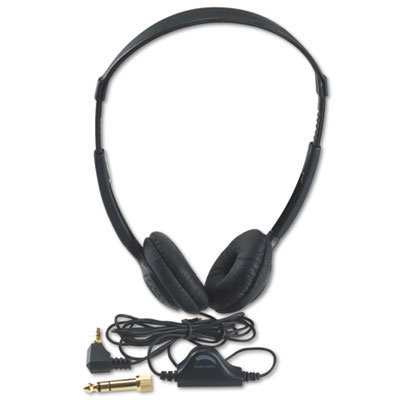 AmpliVox Sound Systems Personal Multimedia Stereo Headphones with Volume Control, Black                                                             