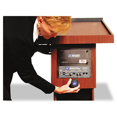 AmpliVox Sound Systems Presidential Plus Adjustable Wireless Column Lectern, 20 x 13 x 46-1/2, Mahogany