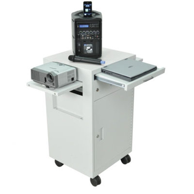 AmpliVox Sound Systems Multimedia Cart with Locking Cabinet