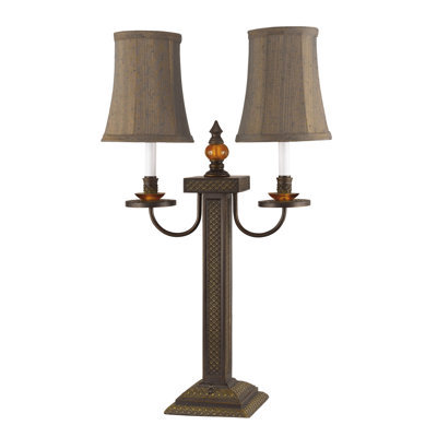 Buffet Lamp in Dark Verde and Bronze
