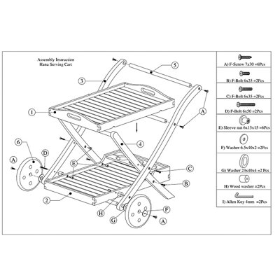 Vifah Hana Serving Cart