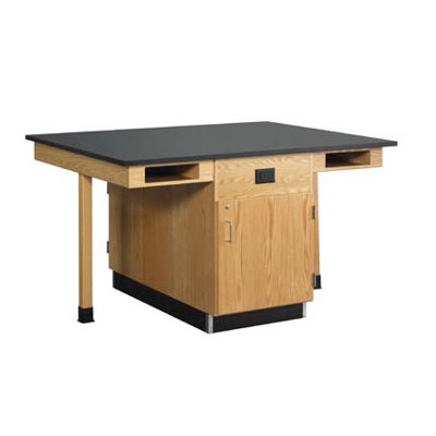 Diversified Woodcrafts 4 Student Double Faced Workstation With Cupboard
