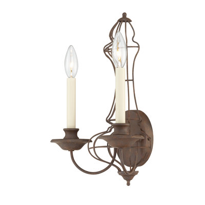 Quoizel Laila Two Light Wall Sconce in Rustic Antique Bronze