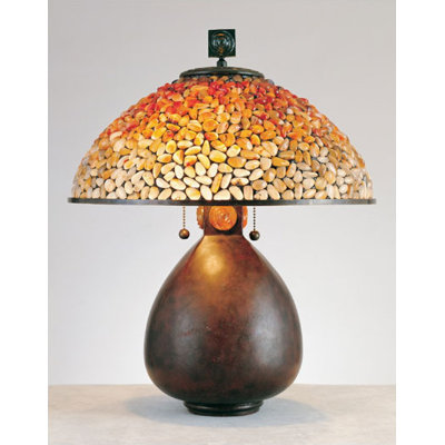 Quoizel Pomez Tiffany  Table Lamp in Cinnamon