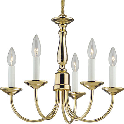 Progress Lighting Brushed Nickel 5 Light Candle Light Chandelier