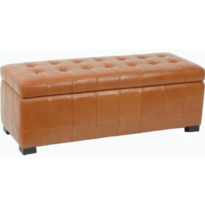 Safavieh Manhattan Leather Entryway Storage Ottoman