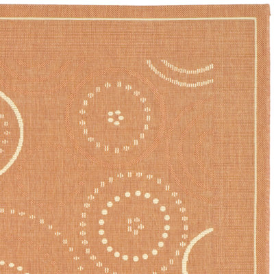Safavieh Courtyard Terracotta/Natural Circle Rug