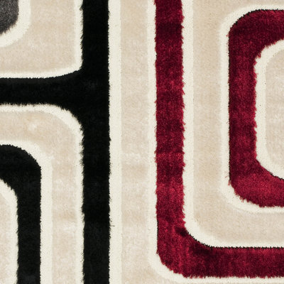 Safavieh Miami Shag Beige/Multi Maze Rug