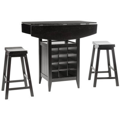 Safavieh Soren Drop Leaf Pub Table in Dark Espresso (Set of 3)