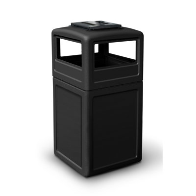 Commercial Zone 38 Gallon Square Waste Container with Ashtray Dome Lid