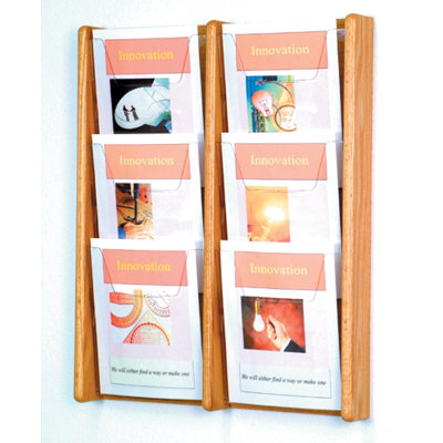 Wooden Mallet Six Pocket Acrylic and Oak Wall Display