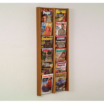 Wooden Mallet Twelve Pocket Acrylic and Oak Wall Display