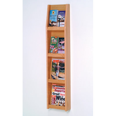 Wooden Mallet Four Magazine and Eight Brochure Wall Display with Optional Floor Stand