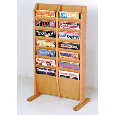 Wooden Mallet Free Standing Fourteen Pocket Magazine Rack