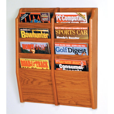 Wooden Mallet Eight Pocket Wall Mount Magazine Rack