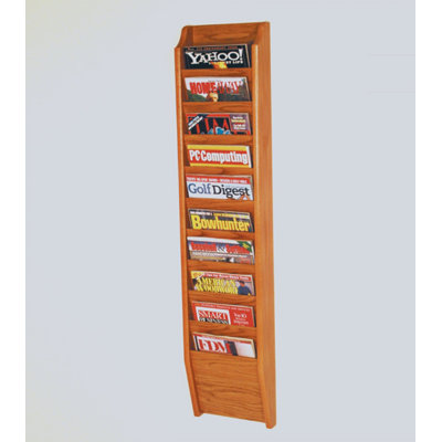 Wooden Mallet Ten Pocket Wall Mount Magazine Rack