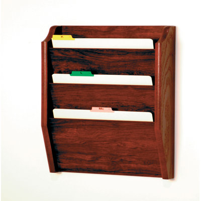 Wooden Mallet Three Pocket Legal Size File Holder