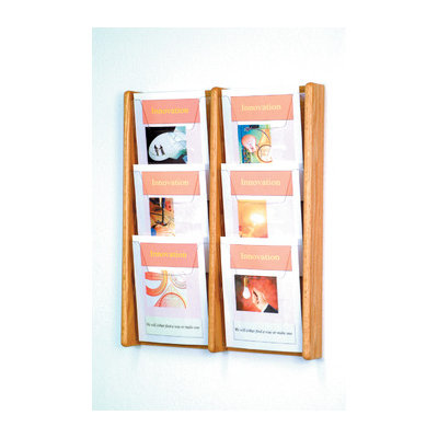 Wooden Mallet Six Pocket Acrylic and Oak Wall Display