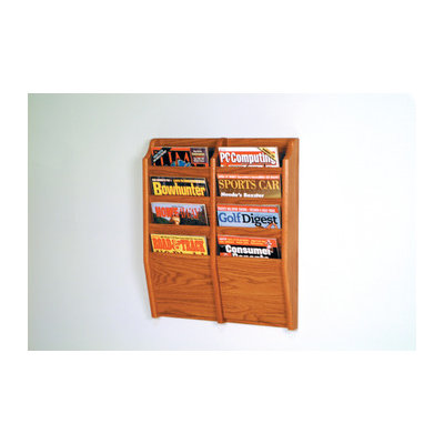 Wooden Mallet Eight Pocket Wall Mount Magazine Rack