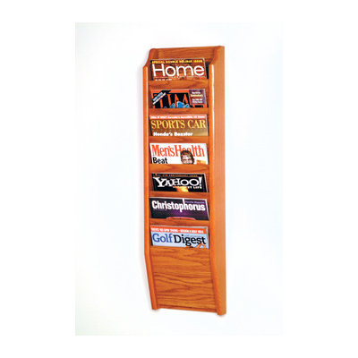 Wooden Mallet Seven Pocket Wall Mount Magazine Rack