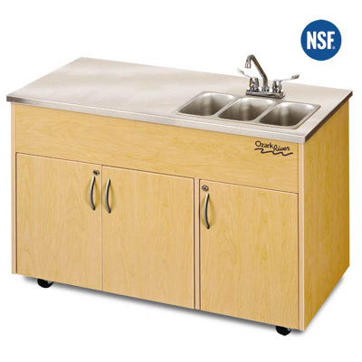 Ozark River Portable Sinks Silver Advantage Triple Bowl Portable Sink